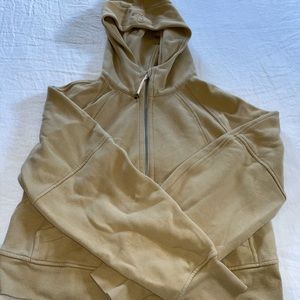 Lululemon Half zip scuba in tan. Size XS/S